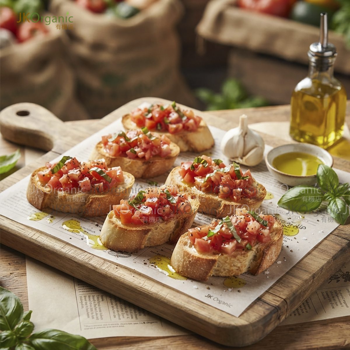 橄欖油蒜蓉番茄多士食譜｜初榨橄欖油 Tomato Bruschetta Olive Oil