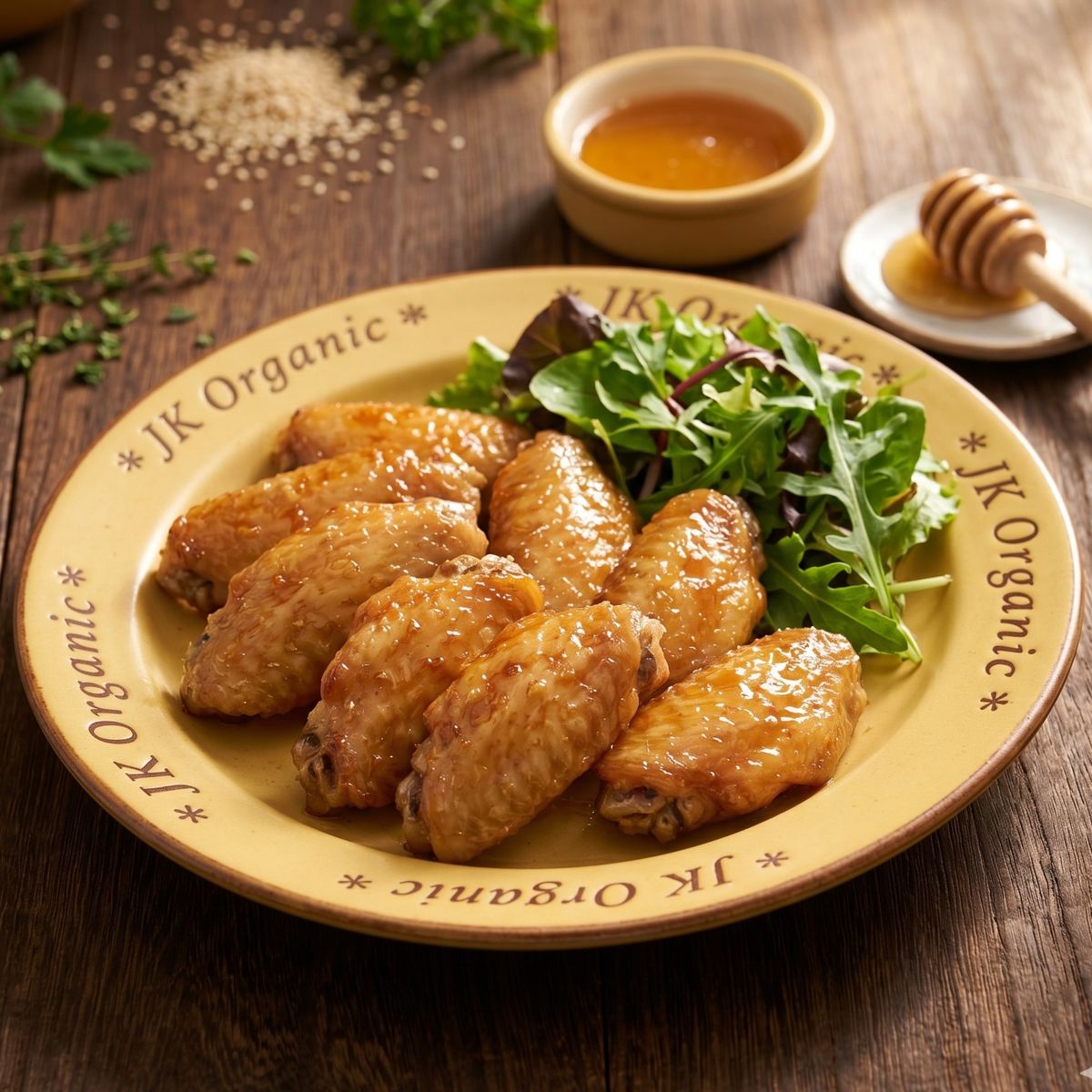蜜糖燒雞翼食譜｜紐西蘭有機無激素雞中翼 Honey Glazed Organic Chicken Wings