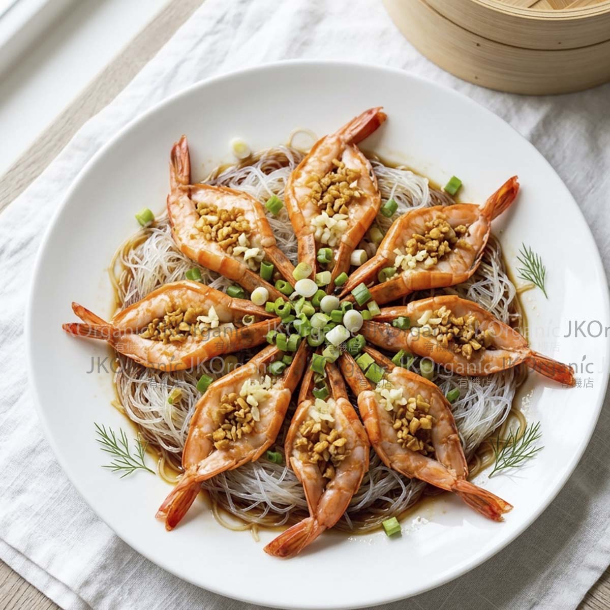 金銀蒜蓉蒸蝦食譜｜鮮蝦開邊蒸 Garlic Steamed Butterflied Prawns