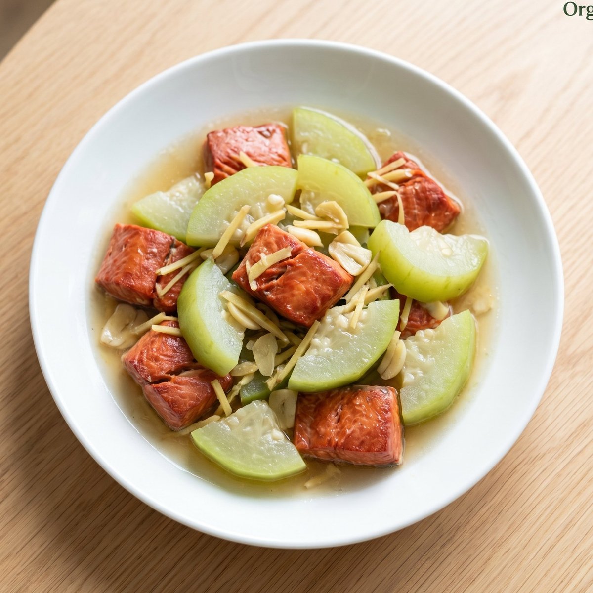 三文魚炆節瓜食譜｜加拿大野生紅三文魚 Braised Wild Salmon with Hairy Gourd