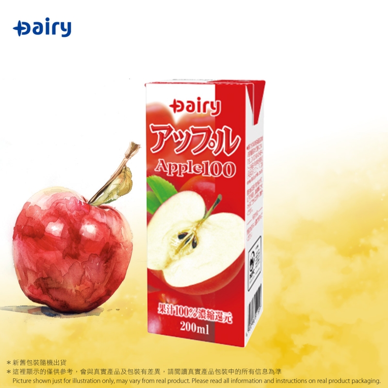 日本直送 嗲地蘋果汁100%,  200ml