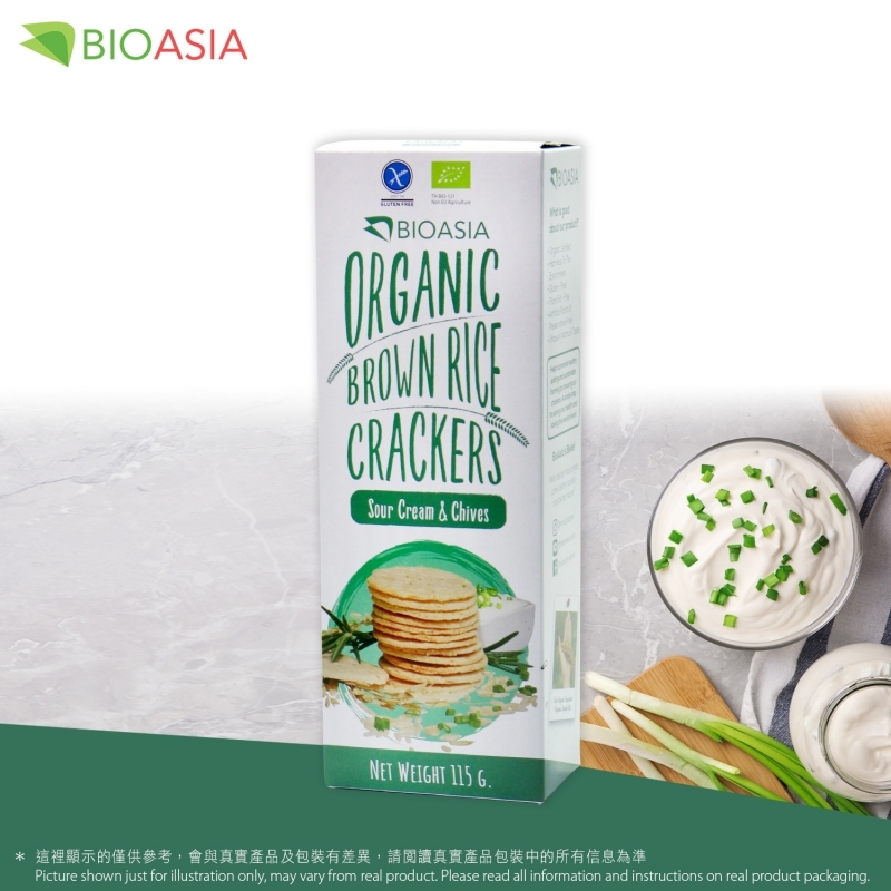 有機糙米脆餅-酸奶韭菜 Organic Brown Rice Crackers w/ Sour Cream & Chives