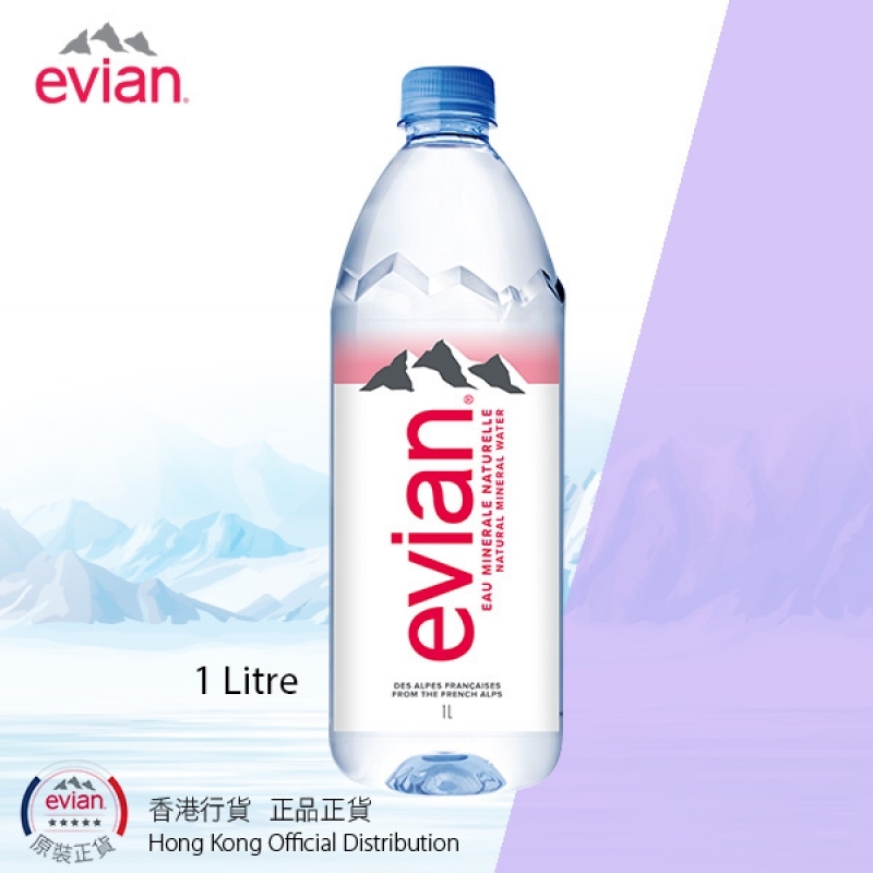 法國 依雲 天然礦泉水 1公升 Evian Natural Mineral Water 1L