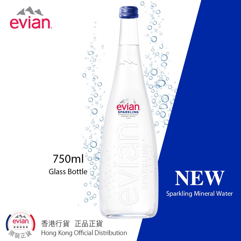 《玻璃樽裝》法國Evian 有氣天然礦泉水